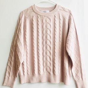 NWT Workshop cable knit crew sweater M